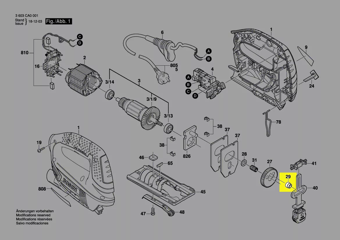 Palier entrainement tringle réf. 2 609 003 636 Bosch